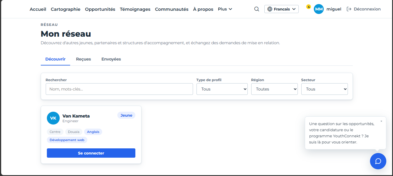 Page Réseau