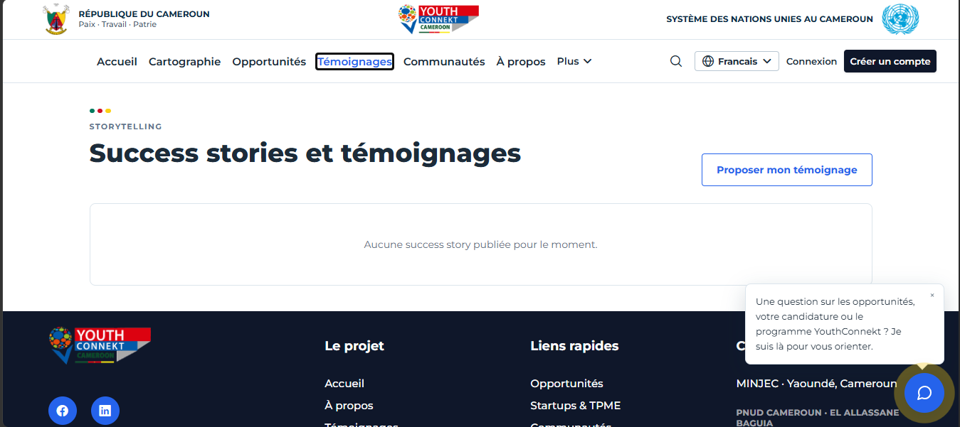 Page Témoignages